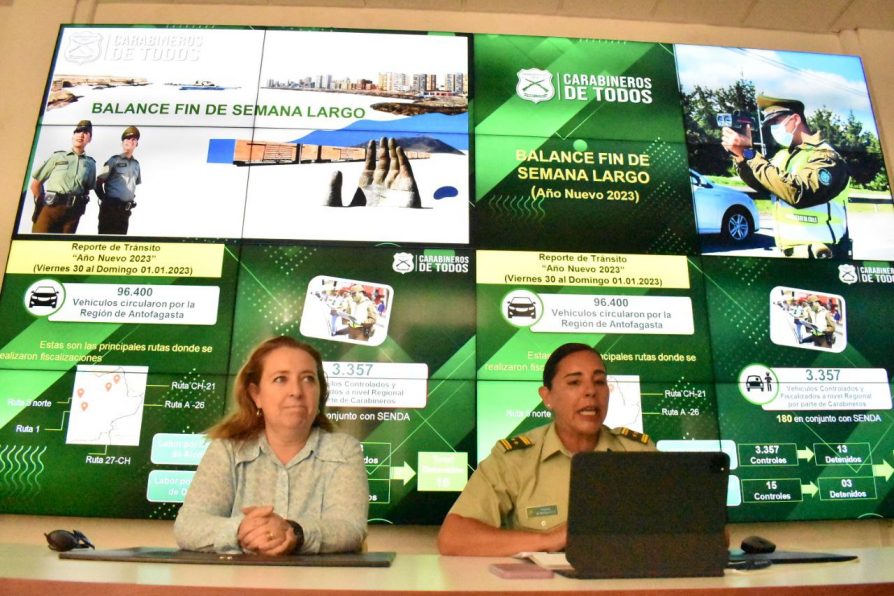 Carabineros y DPR entregaron balance de Año Nuevo: no hubo accidentes con fallecidos en la región de Antofagasta